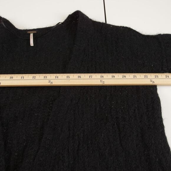 Free People Black Alpaca Open Front Cardigan Womens Sz XS - Picture 3 of 11